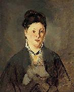 Edouard Manet Full face Portrait of Manets Wife oil painting artist